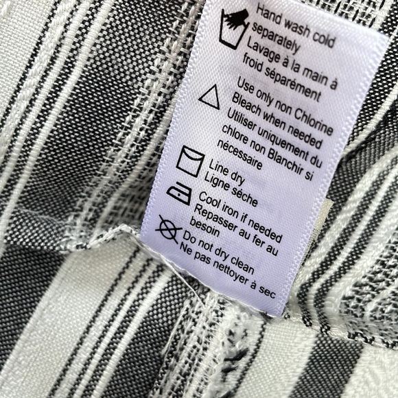 L Space Wide Leg Pants Grey Stripe Front Tie Closure Summer Coastal Beach Small - Picture 7 of 7